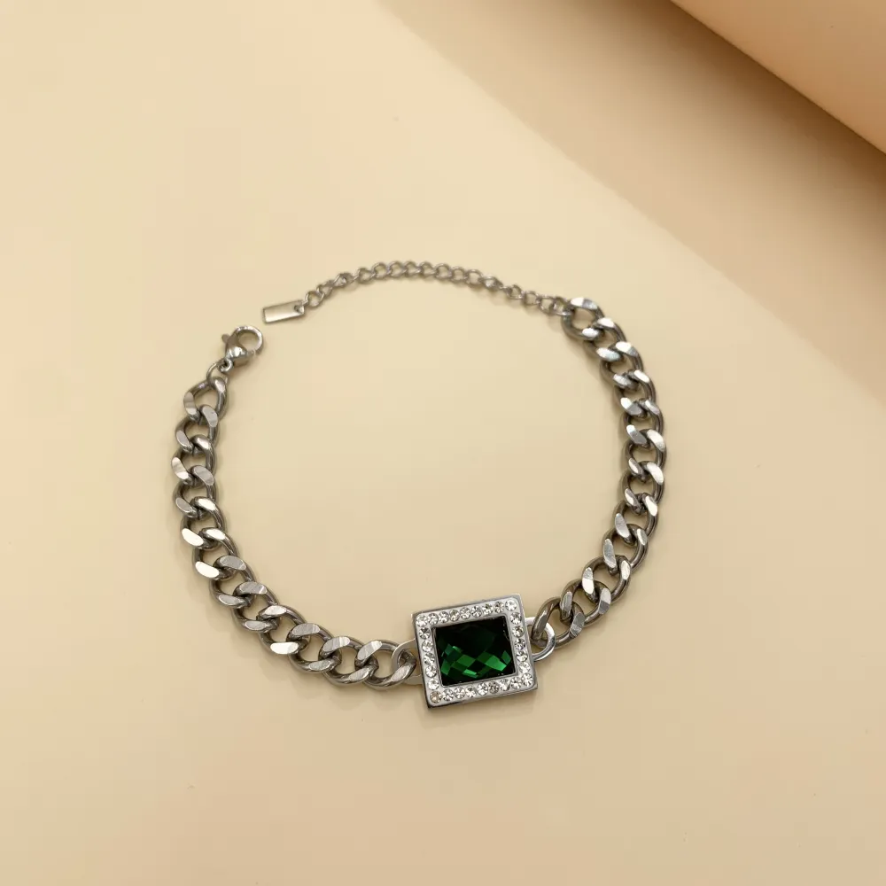 BAC7467-Groumette Rettangolo -Bracciale in Acciaio - BAC7467-Groumette Rettangolo -Bracciale in Acciaio