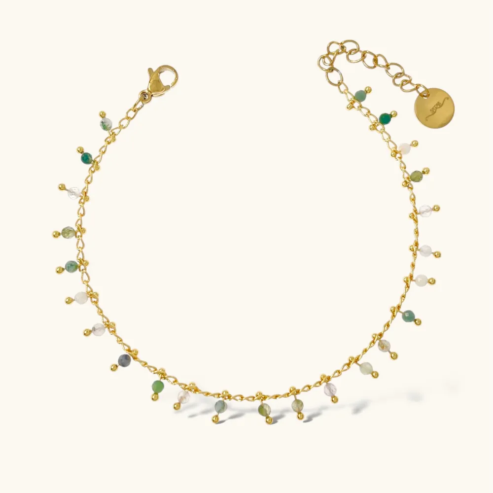 Catena con Cristallini Colorati -12pz Braccialei in Acciaio con Chiusura - BAC-765-45M