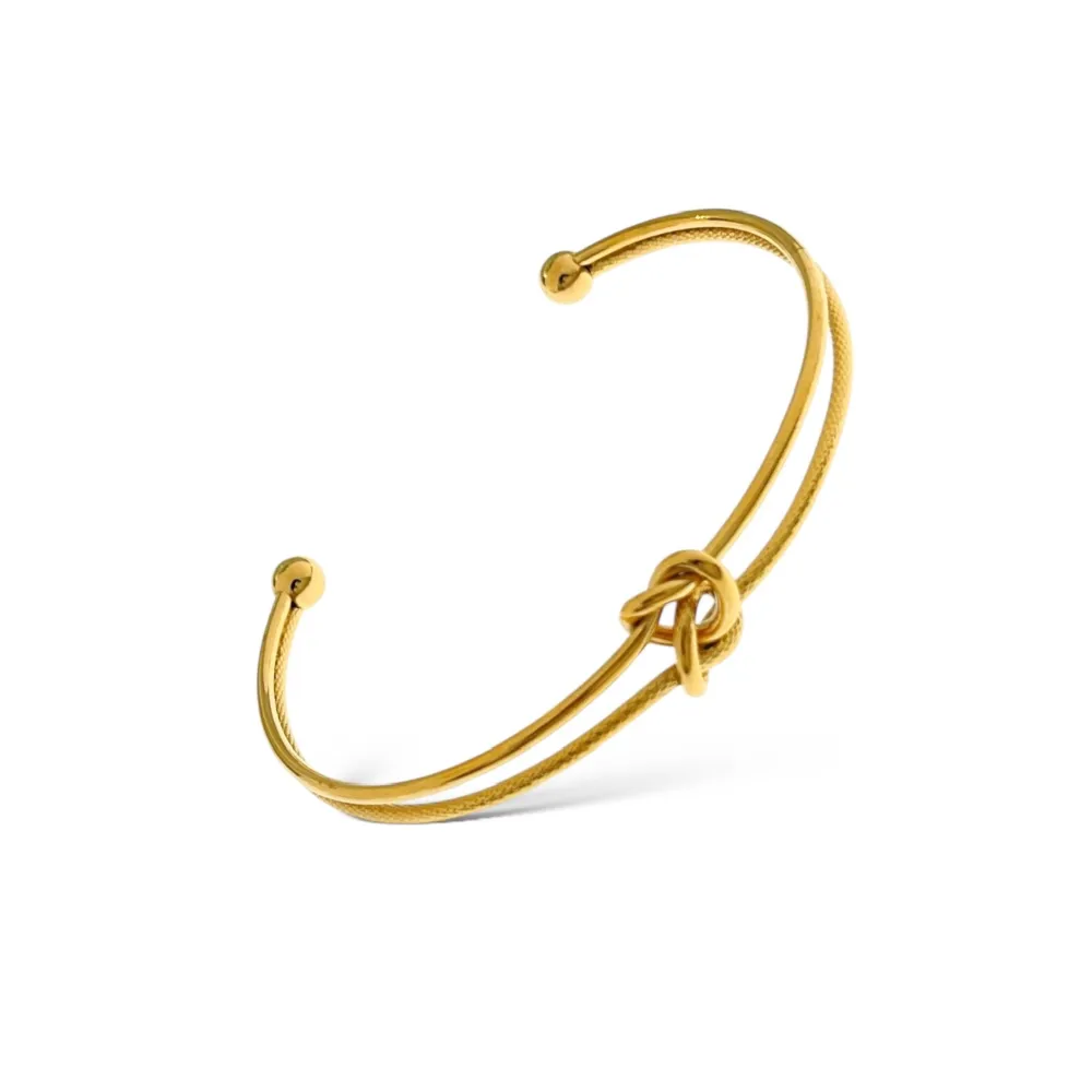 Doppio Nodo  -Bracciale Rigido in Acciaio - BAR-103-AA5209B