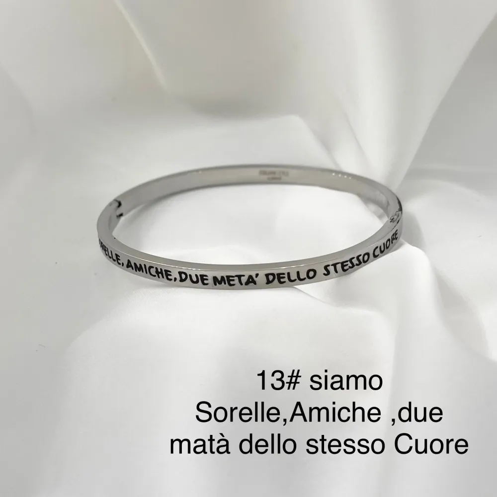 Siamo Sorelle,amiche,due metà-Bracciale Rigido con Le Frasi Sma - BAR-413-B60 113#