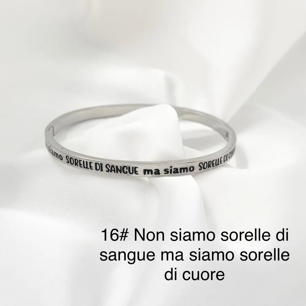 Non Siamo sorelle di sangue ma ..-Bracciale Rigido con Le Frasi - BAR-413-B60 116#