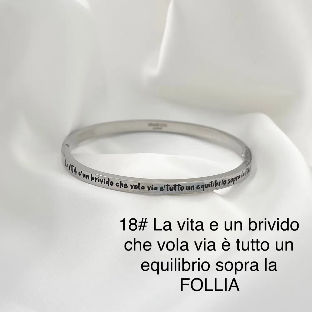 La vita è un brivido che vola via...-Bracciale Rigido con Le Fr - BAR-413-B60 118#