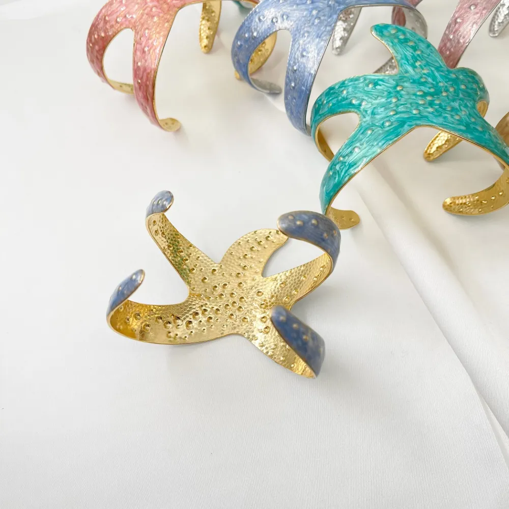 Stella Marina Smaltata-Bracciale Rigido in Acciaio - BAR-732-191