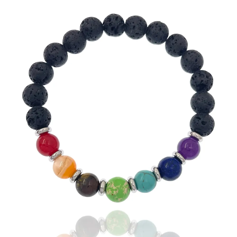 Pallina Semplice 6mm-Bracciale Elastico in Acciaio da Uomo - BAU-480-R30 6mm