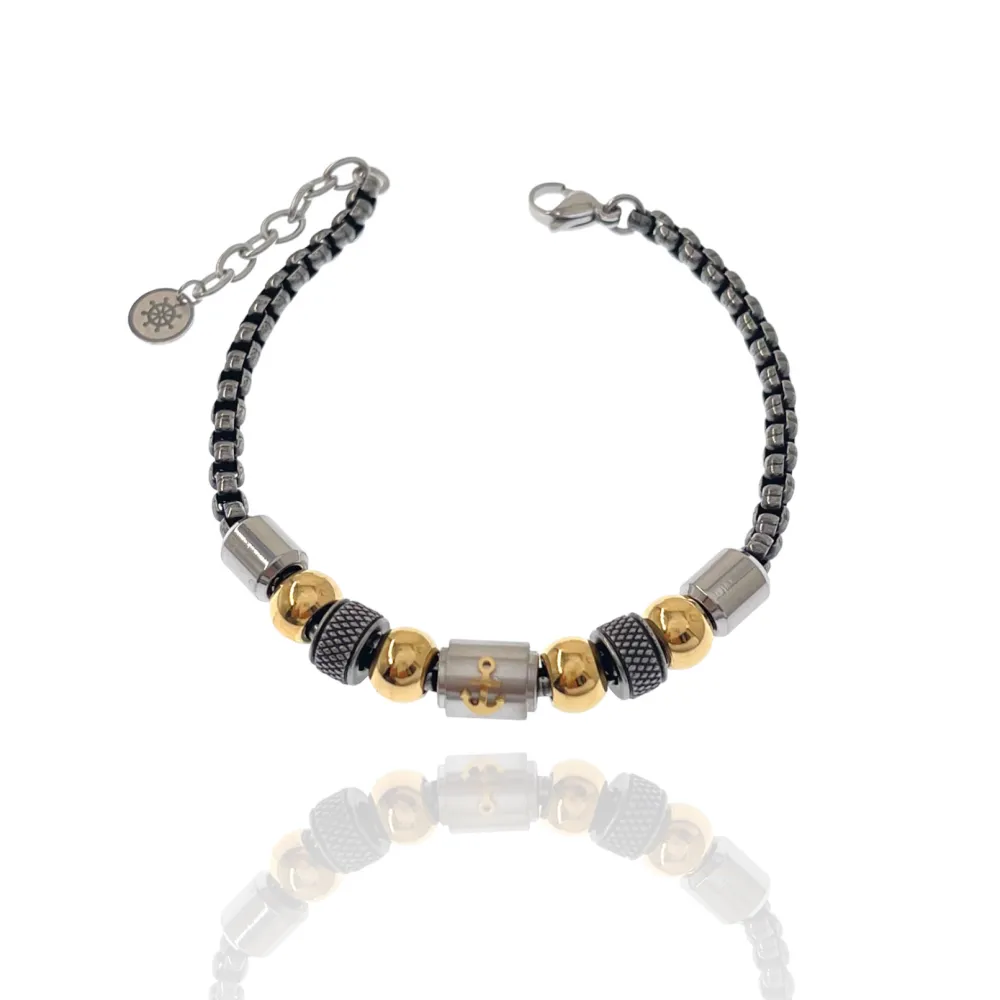 Ancora-Bracciale in Acciaio da Uomo - BAU-500-BMS30167-18