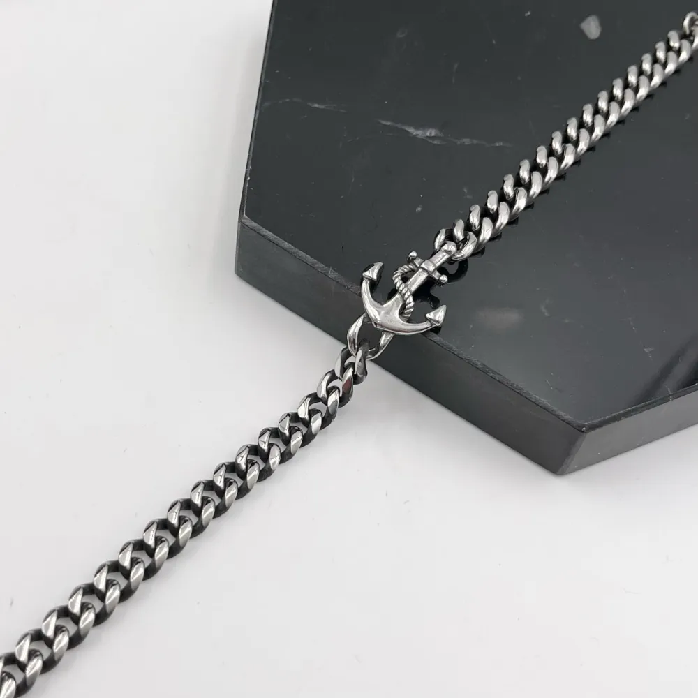 BAU6949-Ancora-Bracciale in Acciaio da Uomo - BAU-600-B109