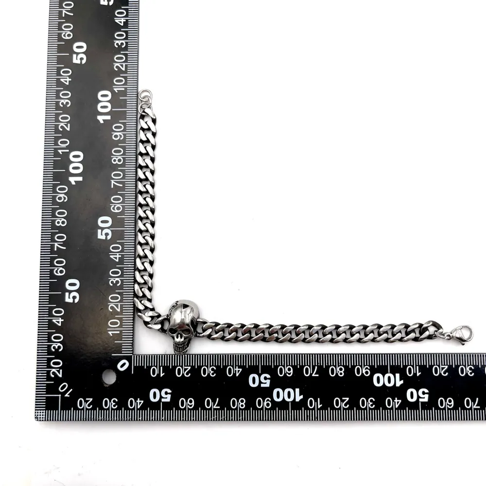 Teschio-Bracciale in Acciaio da Uomo - BAU-600-B110