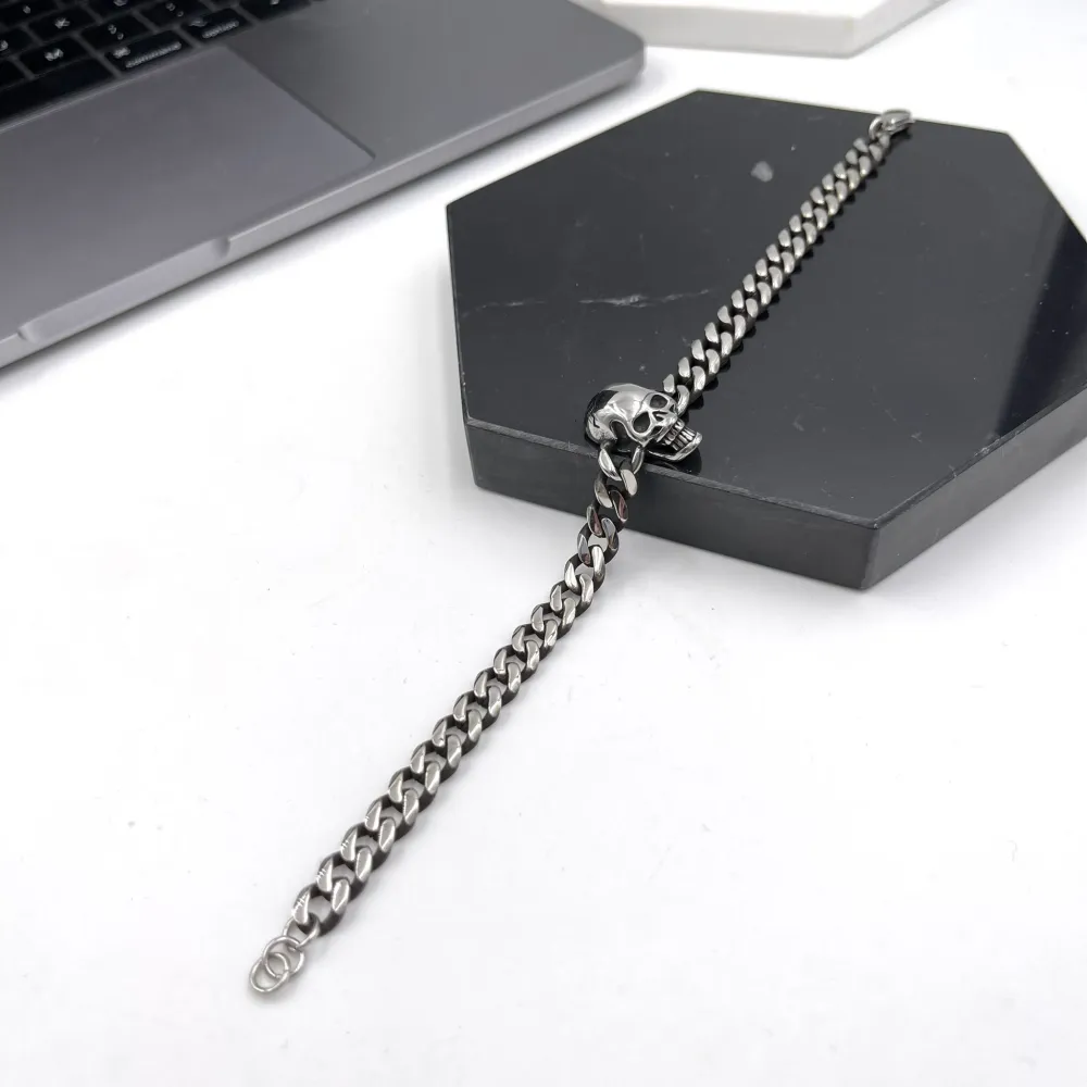 Teschio-Bracciale in Acciaio da Uomo - BAU-600-B110