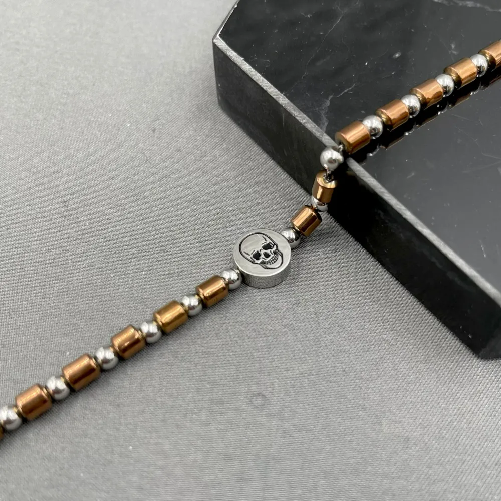 Teschio-Bracciale in Acciaio da Uomo - BAU-600-B111S