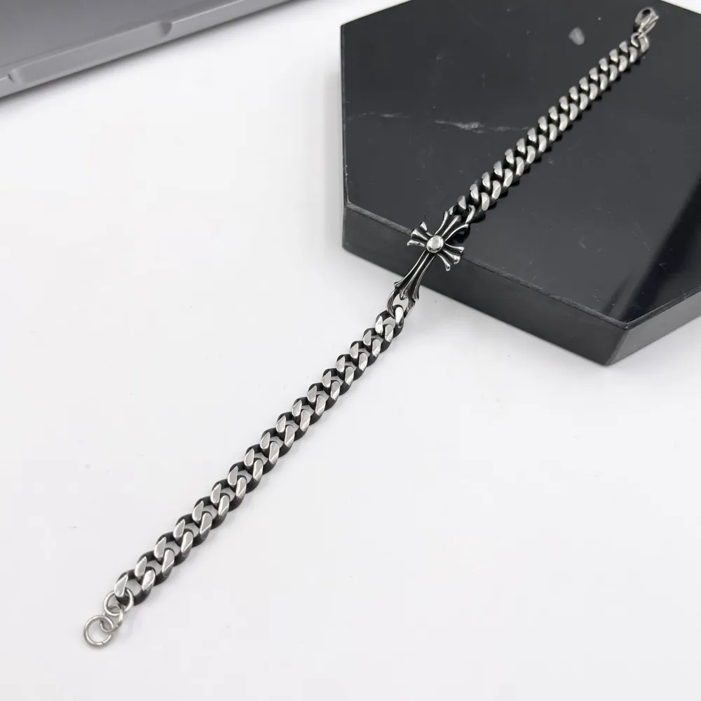 BAU6951-Croce-Bracciale in Acciaio da Uomo - BAU-600-B116B