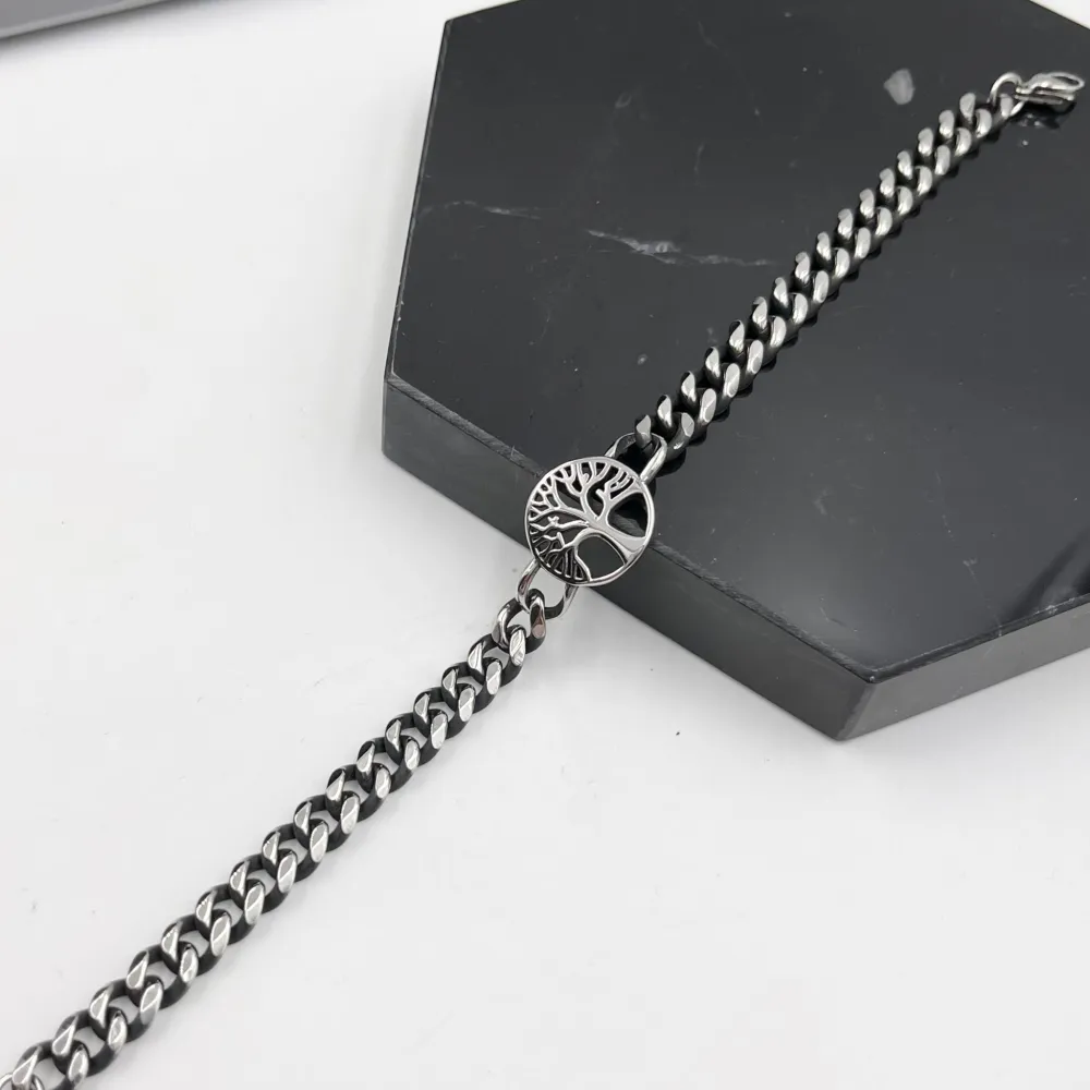 BAU6948-Albero della Vita-Bracciale in Acciaio da Uomo - BAU-600-B199-A114