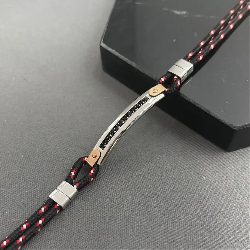 Semplice con Strass-Bracciale in Acciaio da Uomo - BAU-600-B218