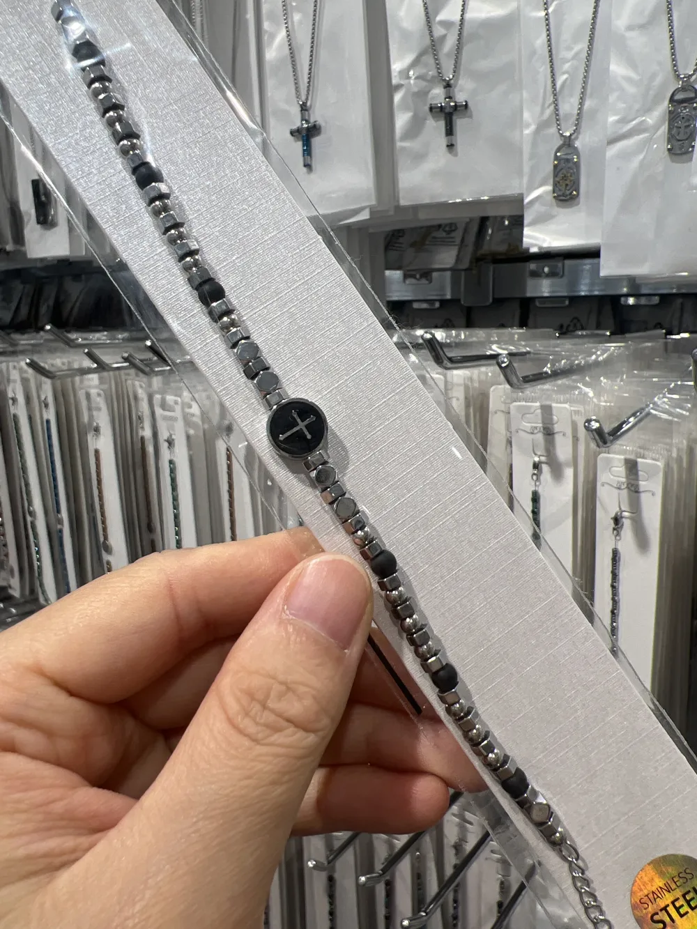 Croce-Bracciale in Acciaio da Uomo - BAU-600-H190