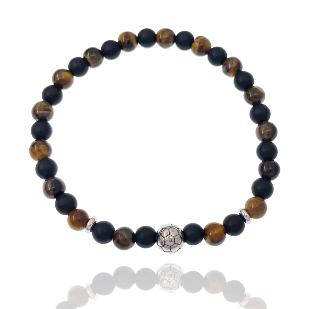 Pallone di Calcio-Bracciale Elastico in Acciaio da Uomo - BAU-600-H222 6mm