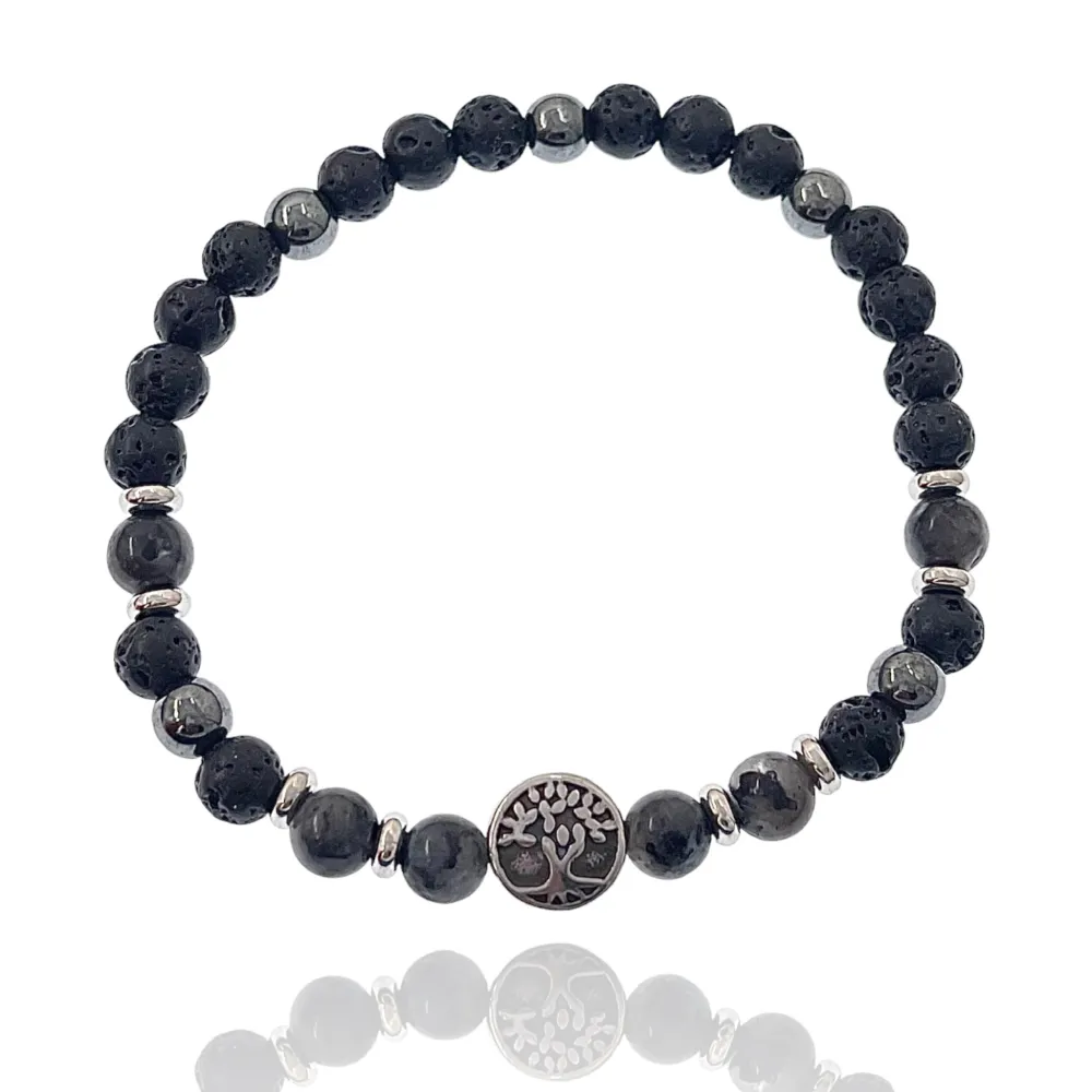 Albero della Vita-Bracciale Elastico in Acciaio da Uomo - BAU-600-H273