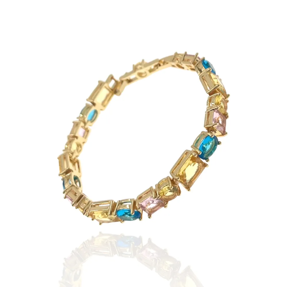 Tennis con Forme-Bracciale in Ottone e Zirconia - BMZ-103-AA741B