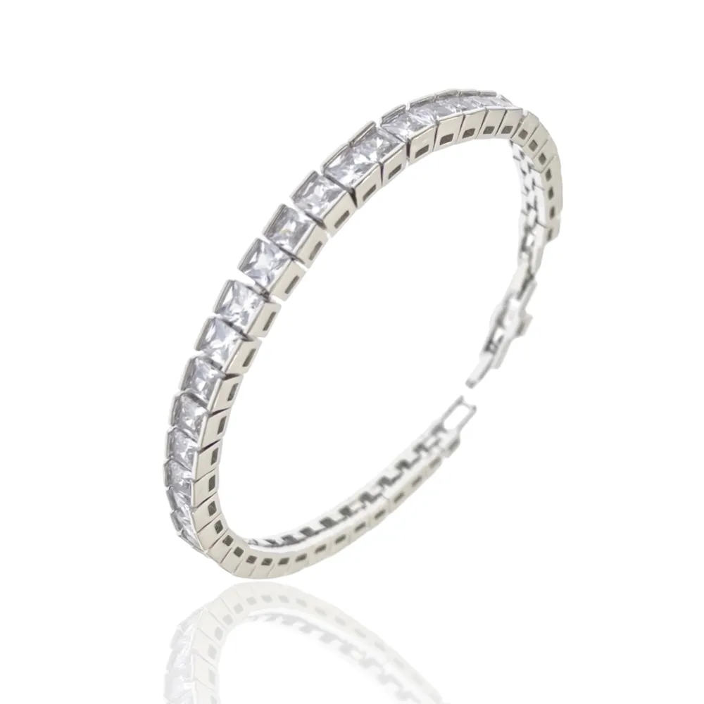Tennis Quadrato-Bracciale con Cubic Zirconia - BMZ-243-14