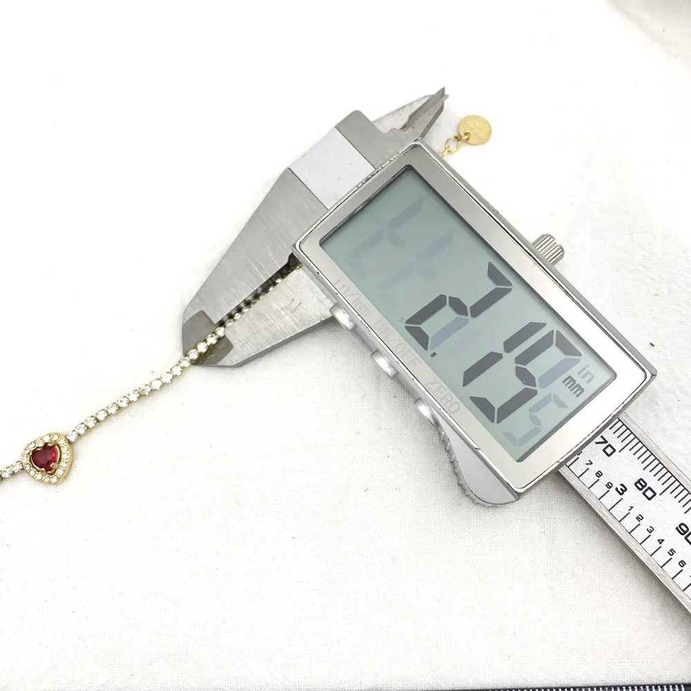 Tennis con Punto Luce a Cuore-12Pz Bracciali in Acciaio - BPA-103-AA1517B