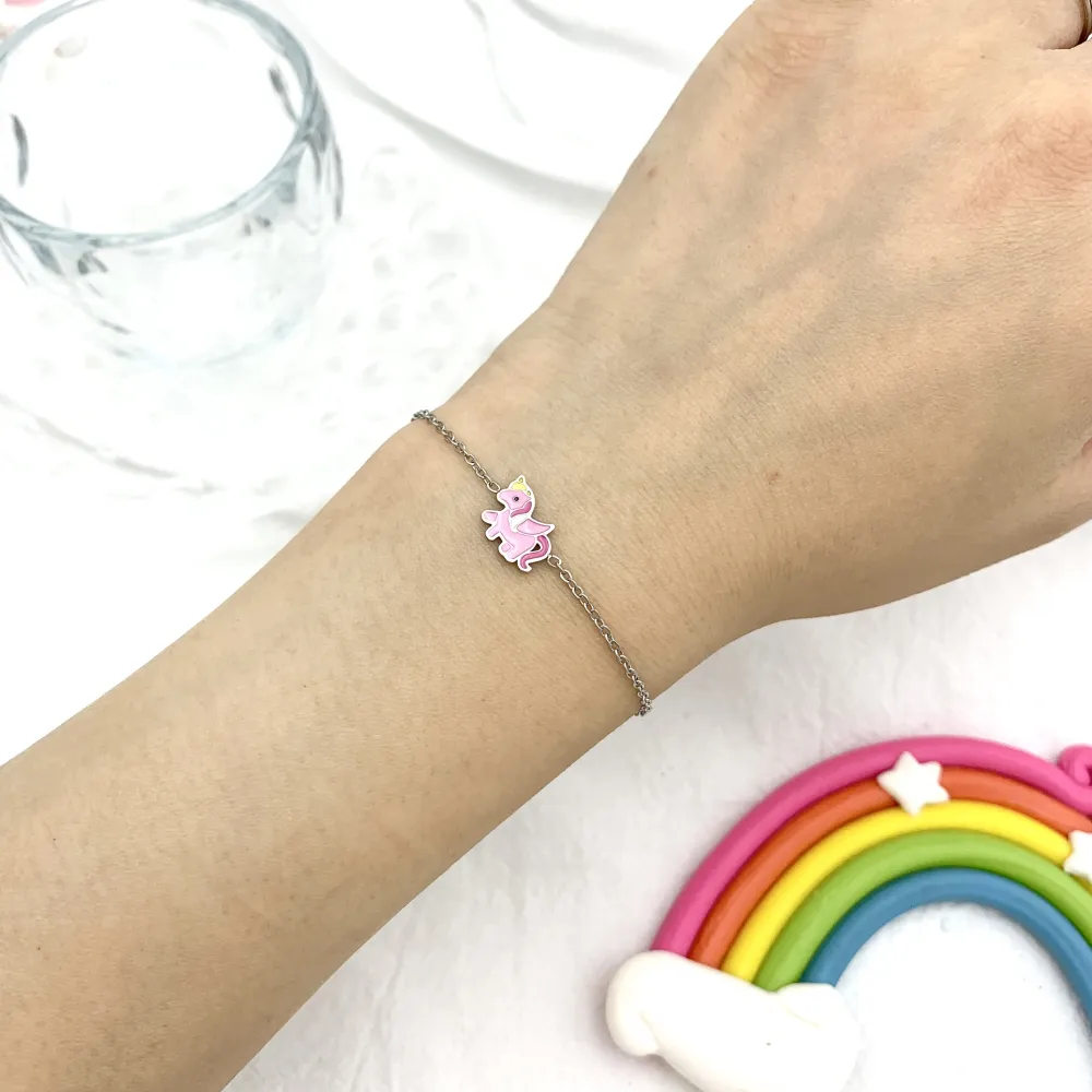 Mix Fantasia Smaltata da Bambina-24Pz Bracciali in Acciaio - BPA-103-AA898B