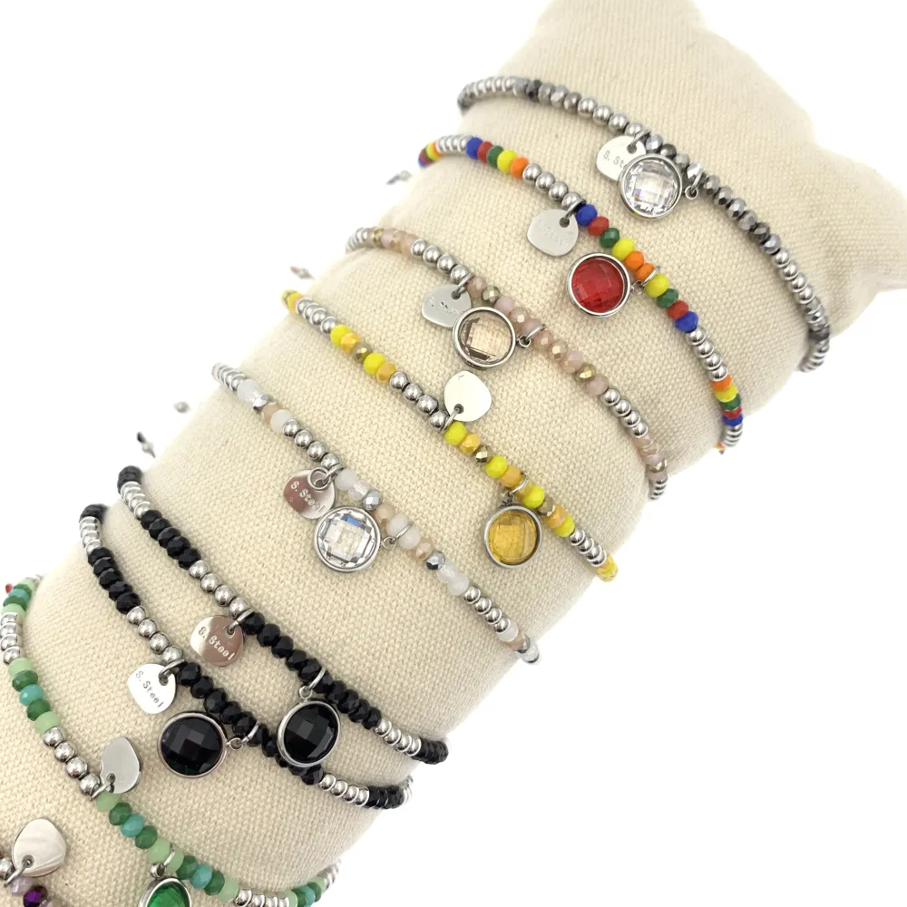 12Pz Bracciali in Acciaio Regolabili + Cuscino in Omaggio - BPA104-642