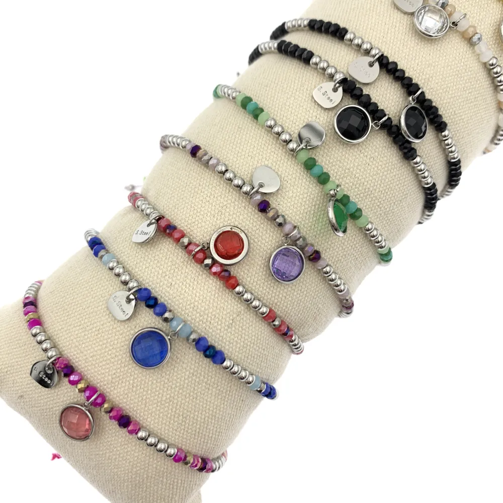 12Pz Bracciali in Acciaio Regolabili + Cuscino in Omaggio - BPA104-642