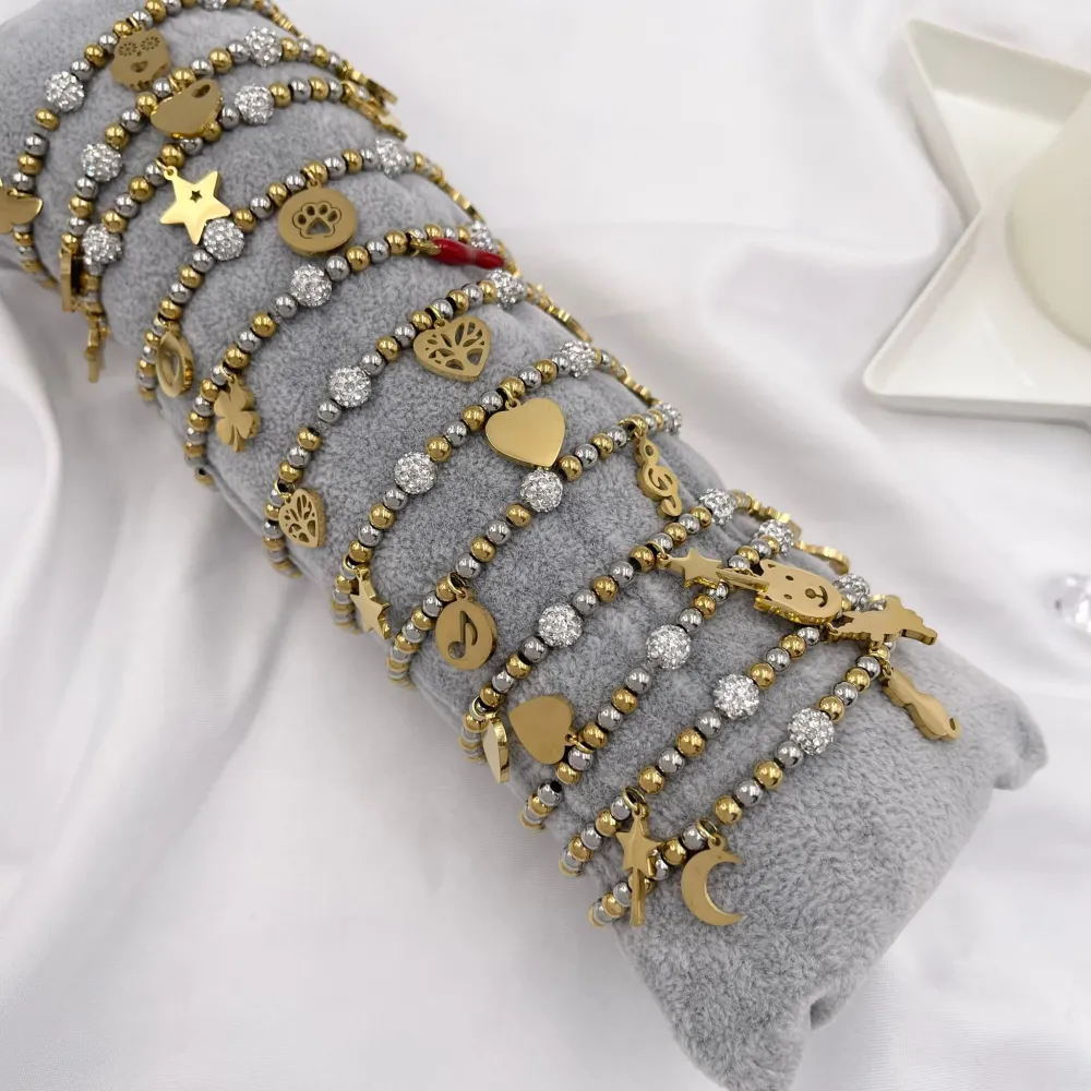 Mix Soggetti- 12 Pz Bracciali Elastici in Acciaio - BPA-413-1517