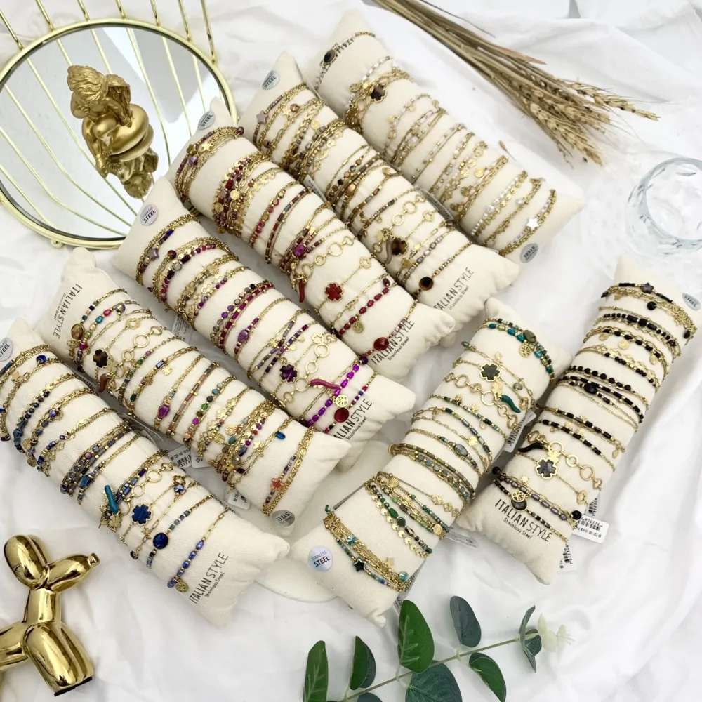 Mix Soggetti-15pz Bracciali in Acciaio - BPA-732-140 MARRONE