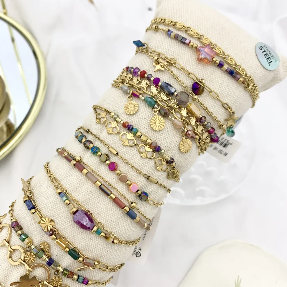 Mix Soggetti-15pz Bracciali in Acciaio - BPA-732-140 MULTICOLOR