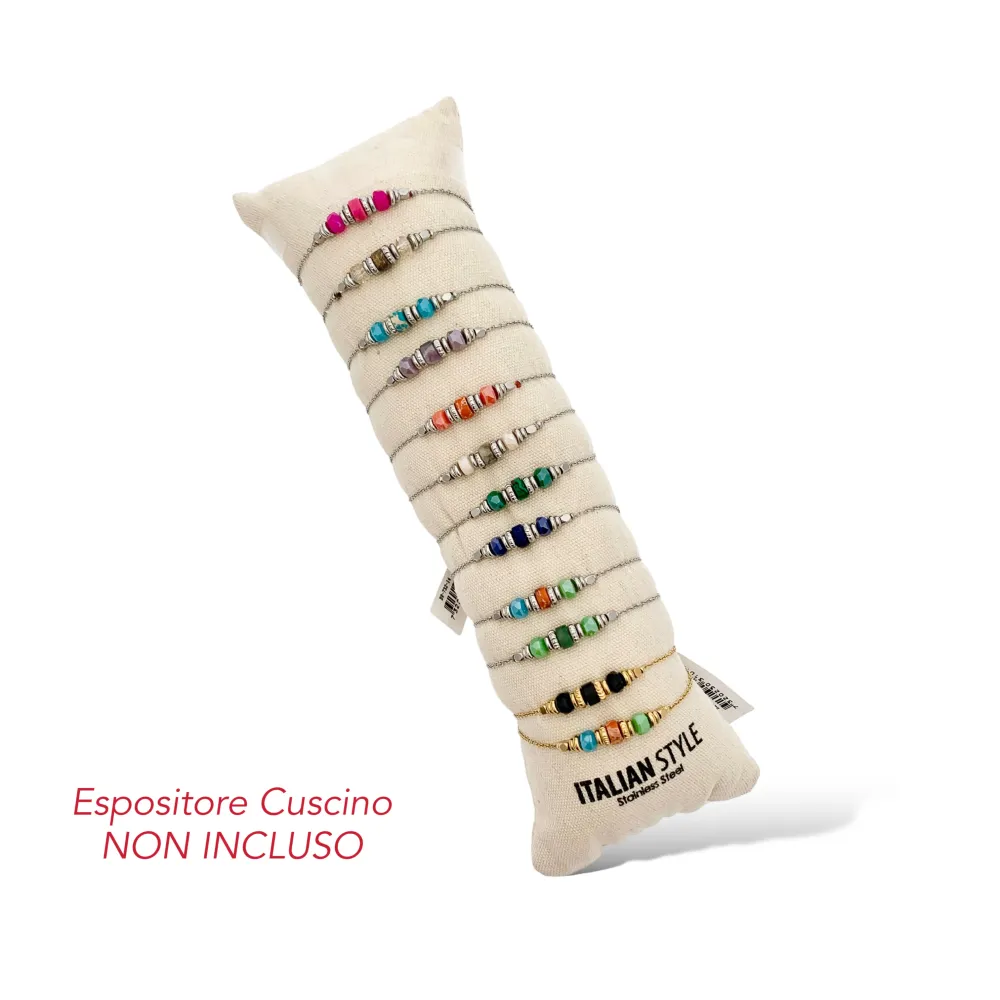 Perline Colorate-12Pz Bracciali in Acciaio - BPA-732-14