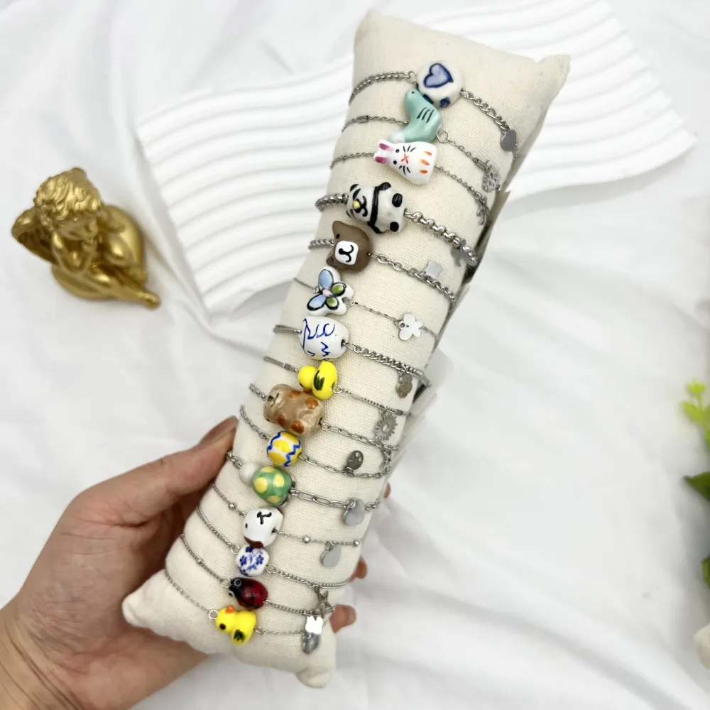 Ciondoli Mix Ceramica -24pz Bracciali in Acciaio - BPA-765-62