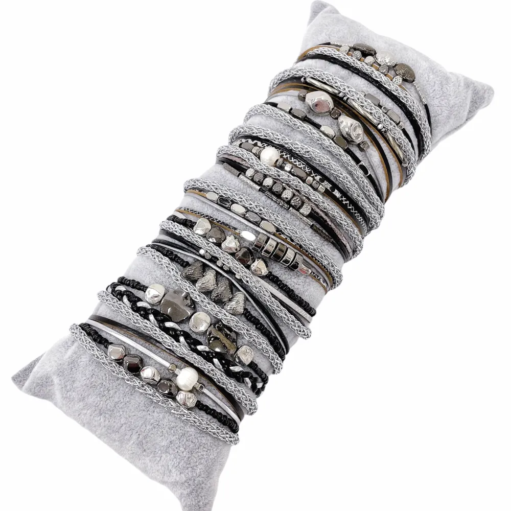 10Pz Bracciali +Cuscino in Omaggio - BPM176-183-Multifili con Charmes-10 Pz Bracciali