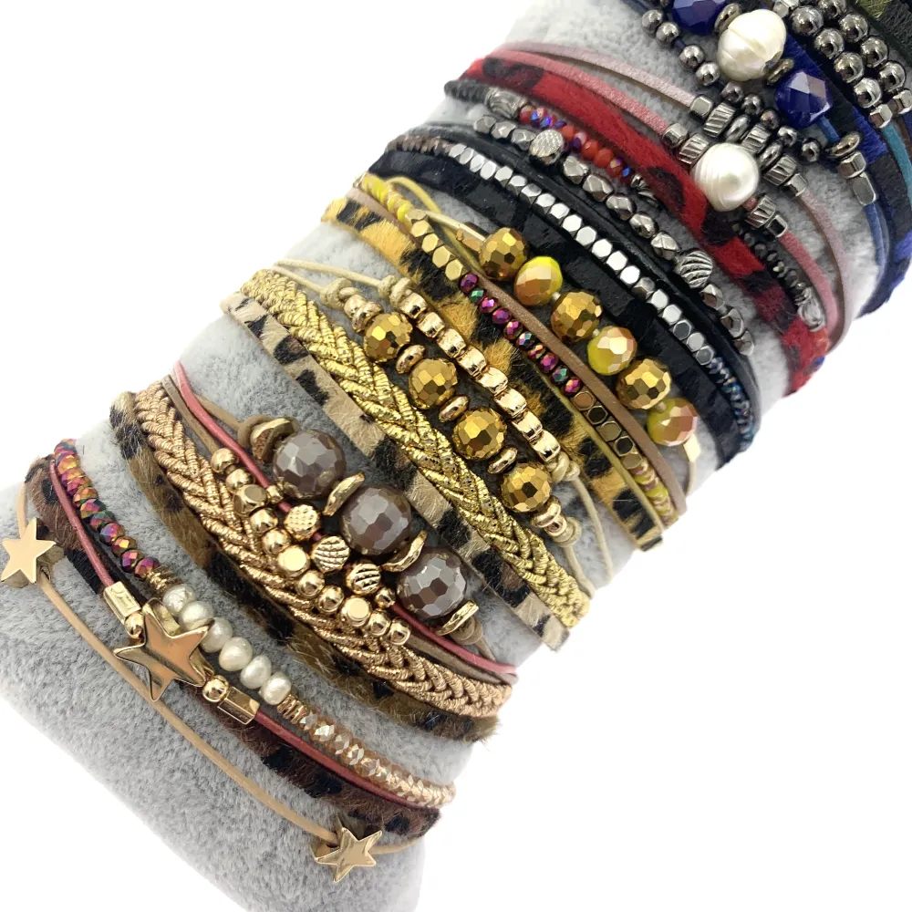 BPM176-197-Multifili con Charmes- 10 Pz Bracciali - BPM176-197-Multifili con Charmes- 10 Pz Bracciali