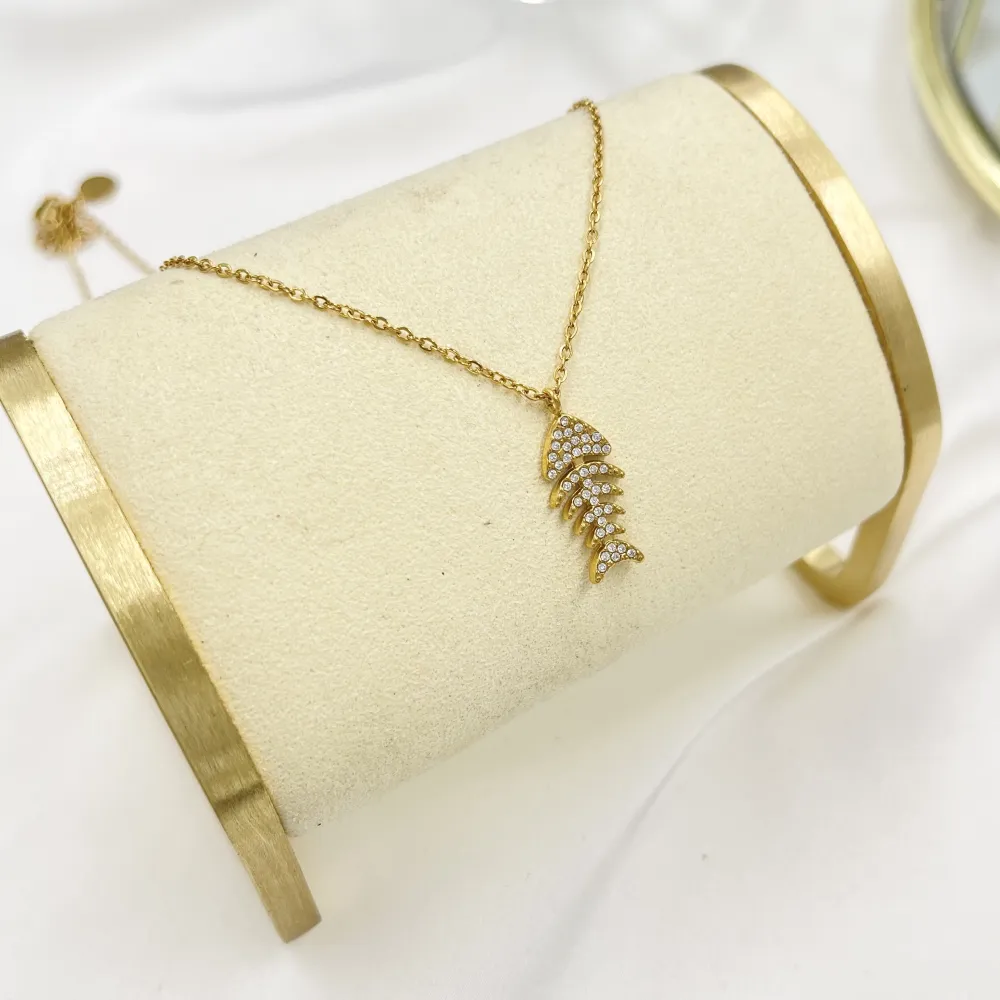 Lisca di Pesce-Collana Girocollo in Acciaio - CAC-103-5093N