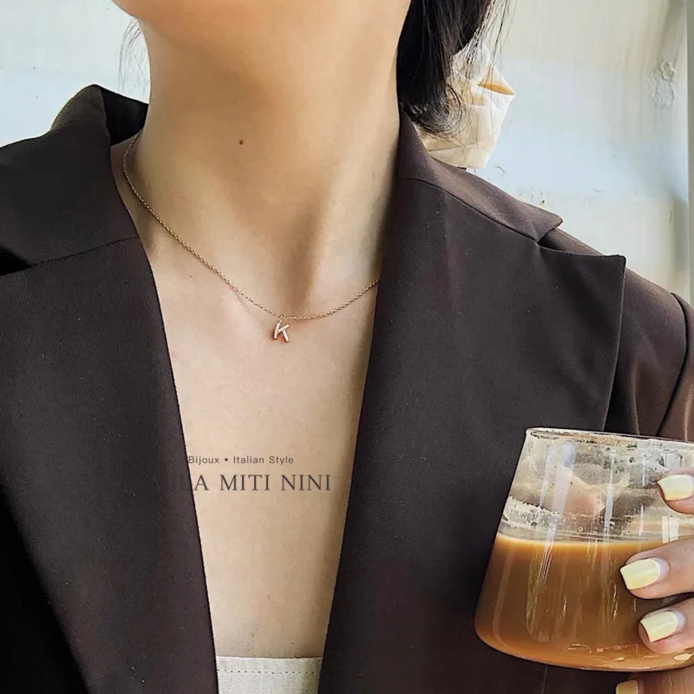 Iniziale Oro-Collana Corta in Acciaio - CAC-103-AA211N