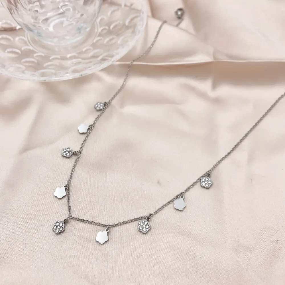 Fiore-Collana Corta in Acciaio - CAC-103-AA2345N