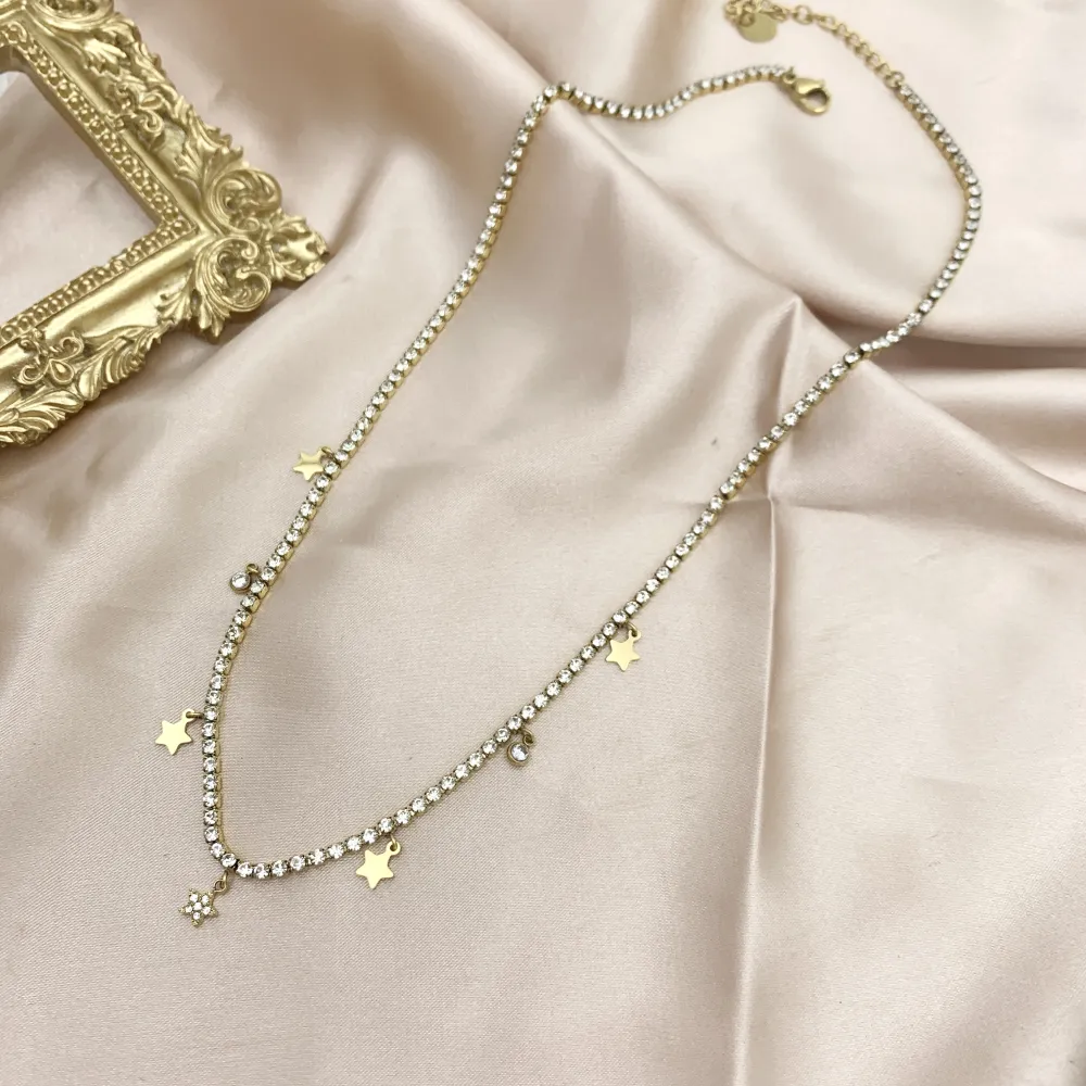 Tennis con Stella -Collana Corta in Acciaio - CAC-103-AA2536N Stella