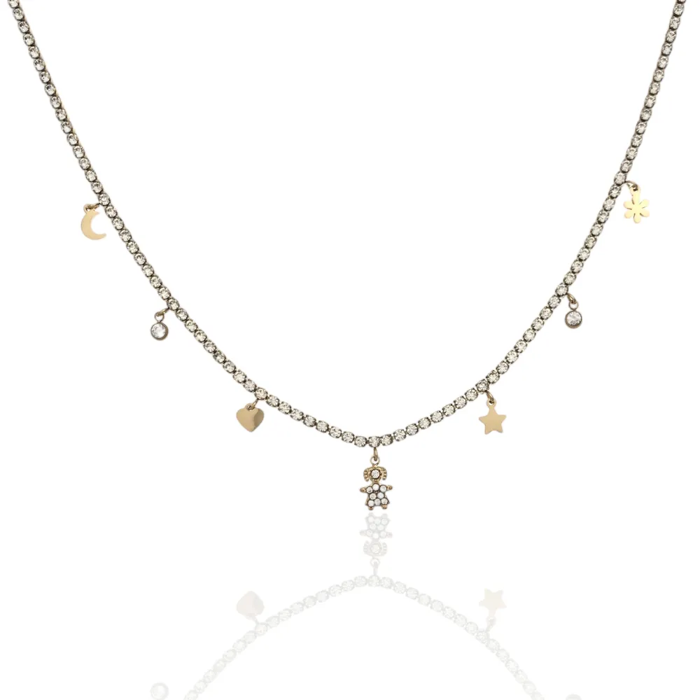 Tennis con Bimba-Collana Corta in Acciaio - CAC-103-AA2540N Bimba