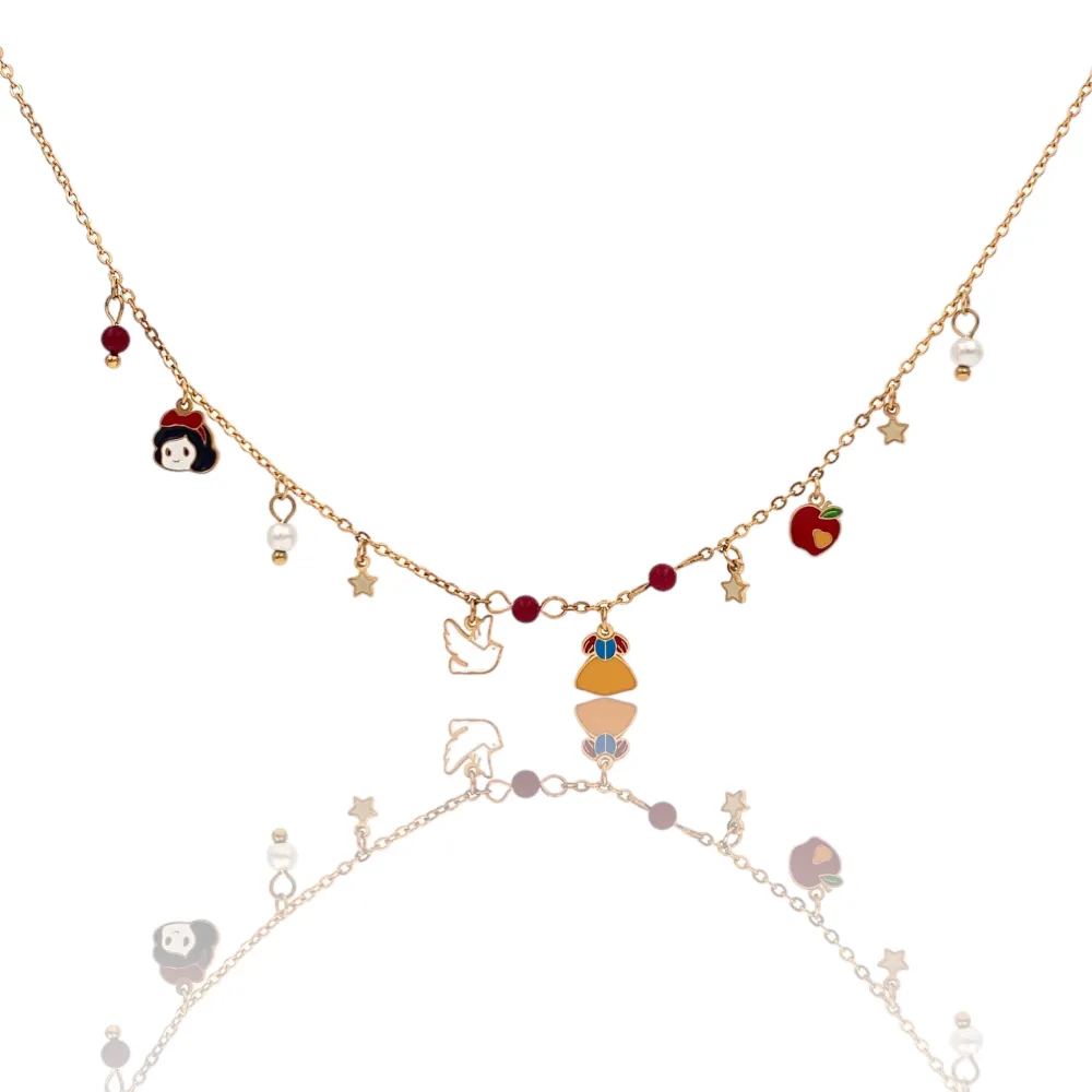 Biancaneve-Collana Corta in Acciaio - CAC-103-AA2794N