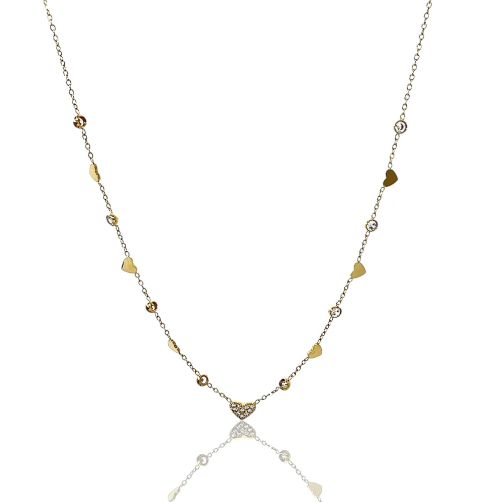 Cuore Punto Luce -Collana Corta in Acciaio - CAC-103-AA3482N