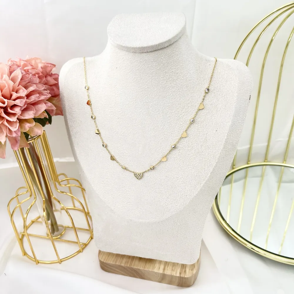 Cuore Punto Luce -Collana Corta in Acciaio - CAC-103-AA3482N