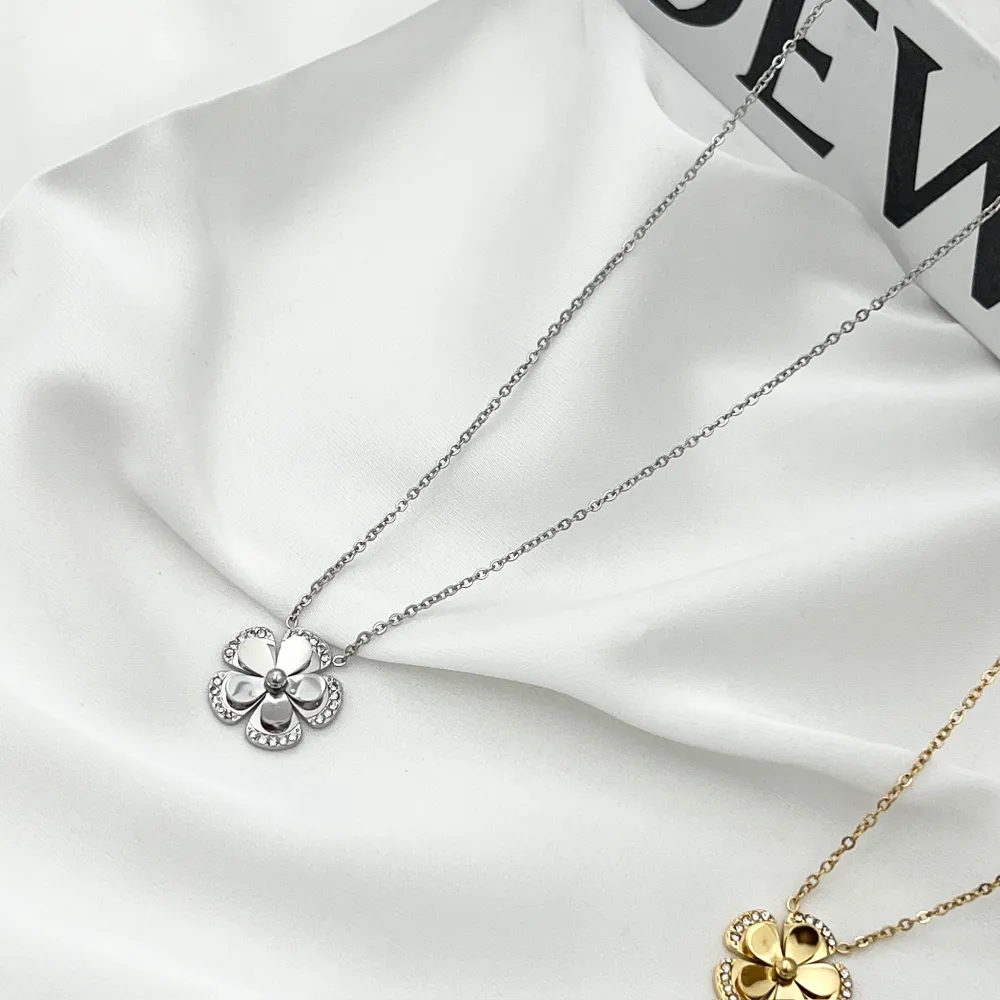 Fiore -Collana Girocollo in Acciaio - CAC-103-AA4143N