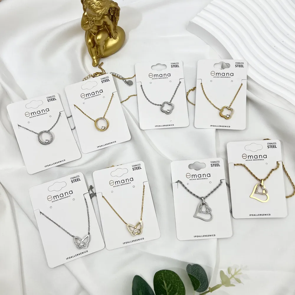 Quadrifoglio -Collana Girocollo in Acciaio - CAC-103-AA4199N