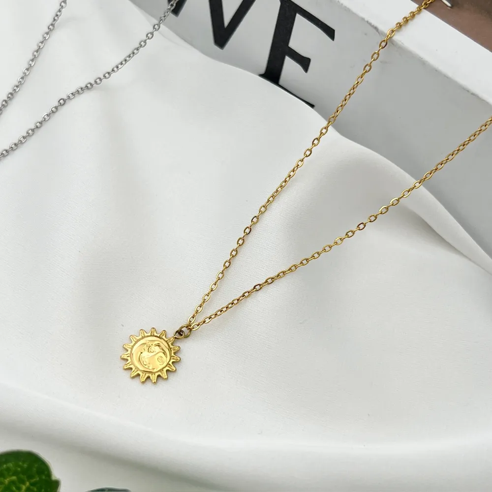 Sole-Collana Corta in Acciaio - CAC-103-AA4428N