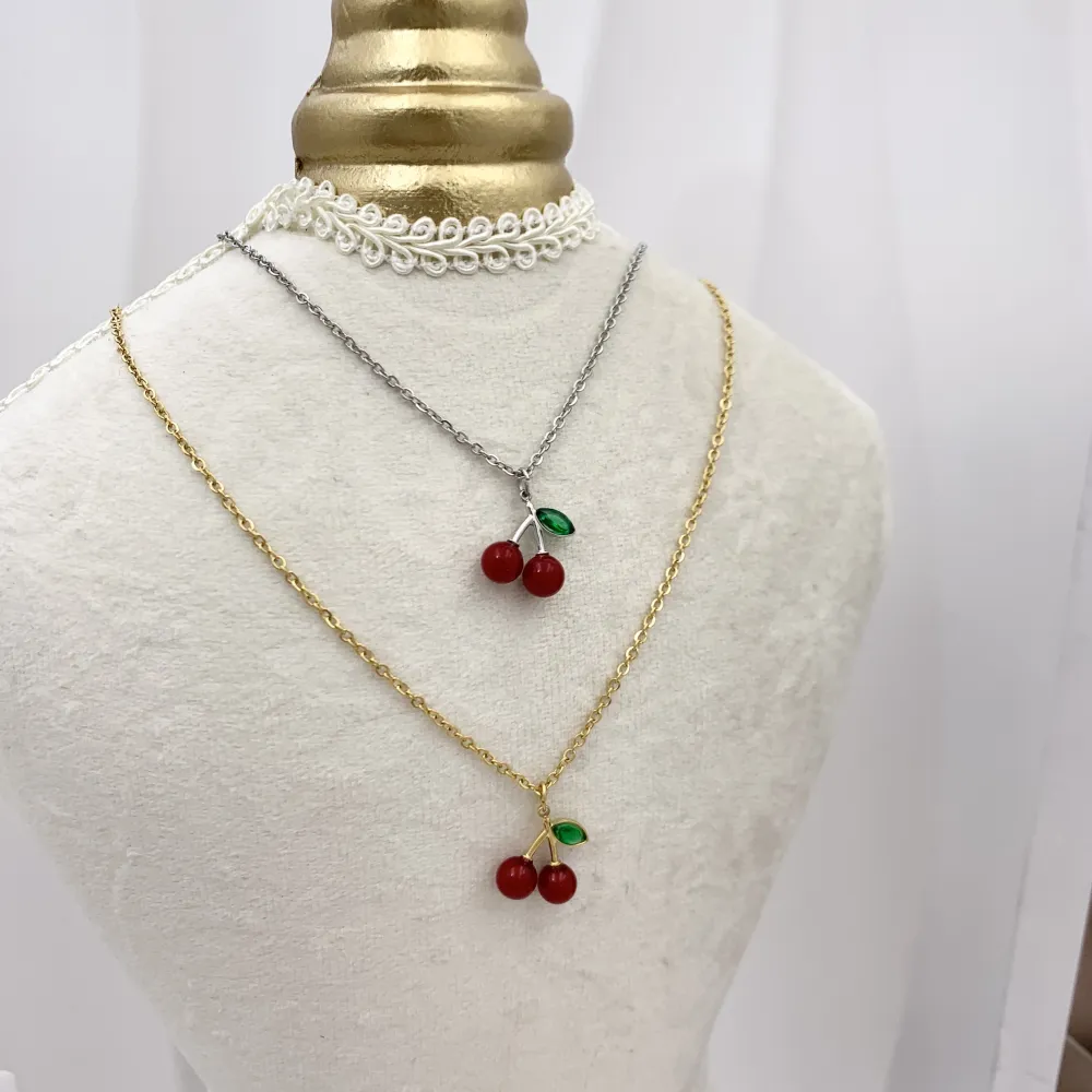 Ciliegia-Collana Corta in Acciaio - CAC-103-AA4532N