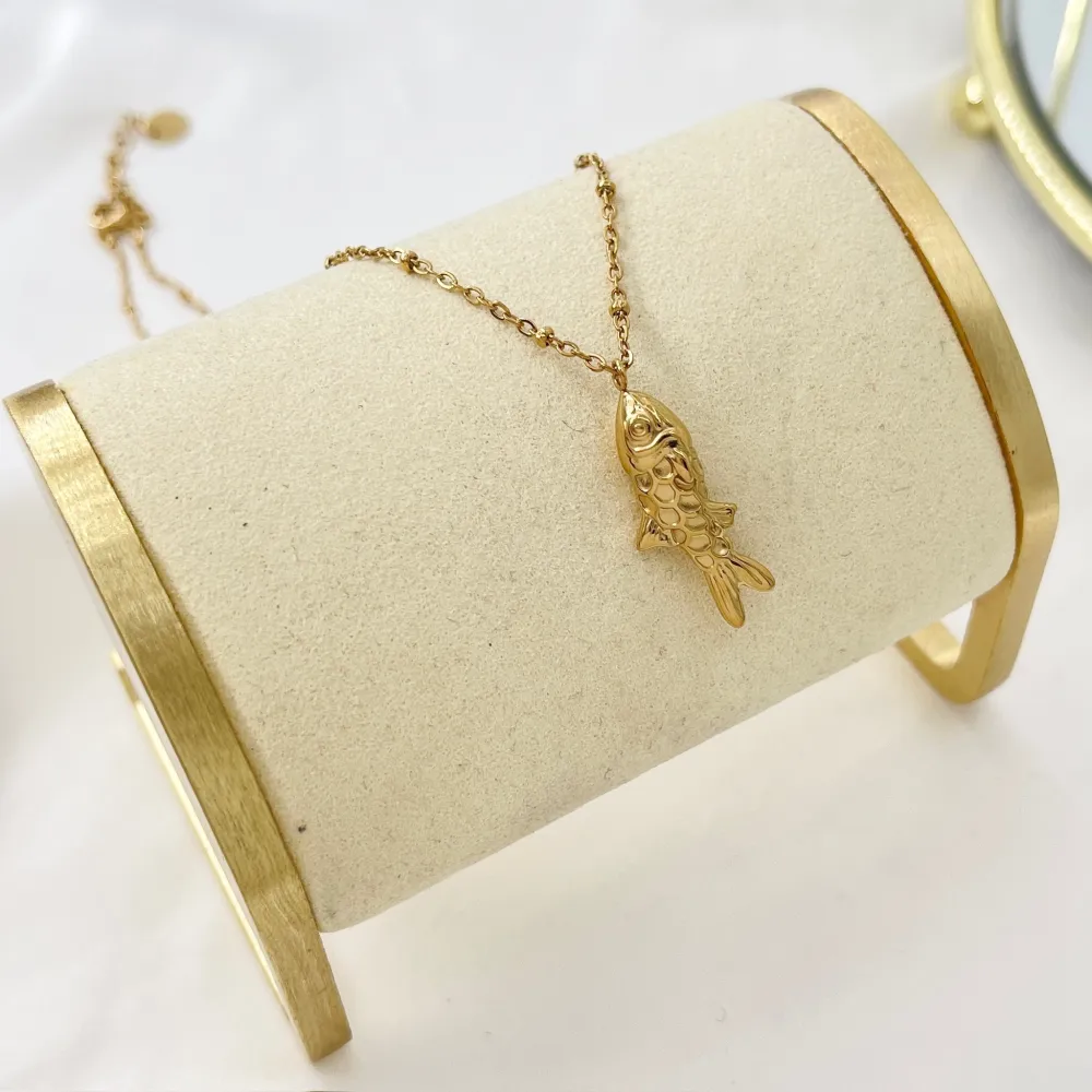 Pesce -Collana Girocollo in Acciaio - CAC-103-AA5100N