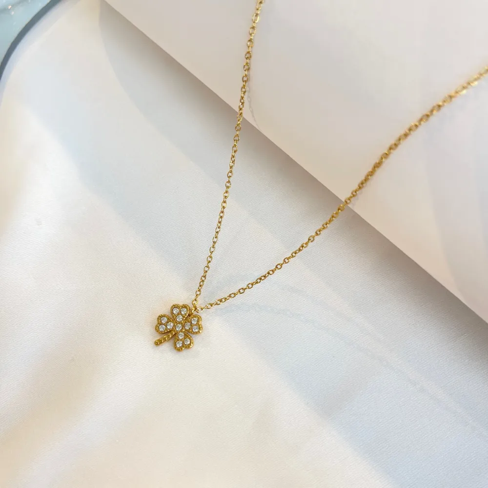 Quadrifoglio-Collana Girocollo in Acciaio - CAC-103-AA5629N