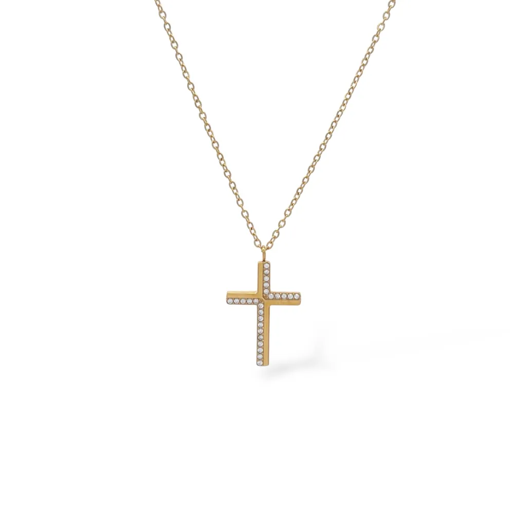 Croce-Collana Girocollo in Acciaio - CAC-103-AA5668N