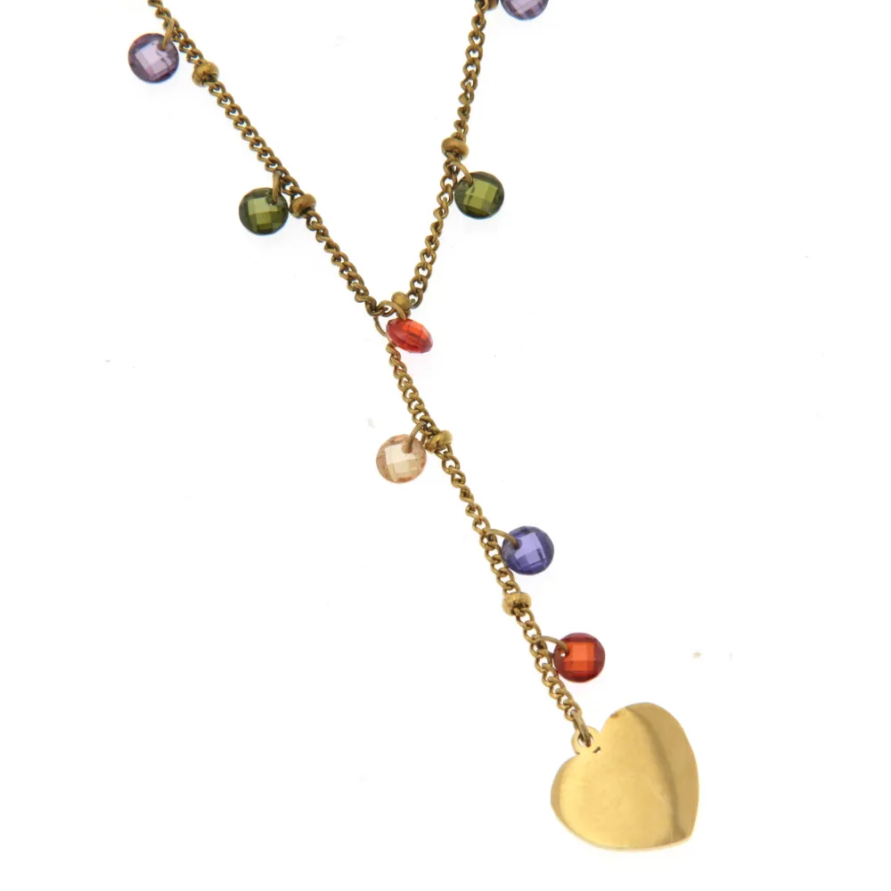 Cuore e Zirconi 3097 - Collana Corta in Acciaio - CAC104-56A