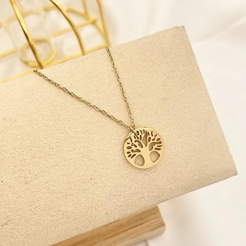 Albero della Vita-Collana Corta in Acciaio - CAC-413-025S