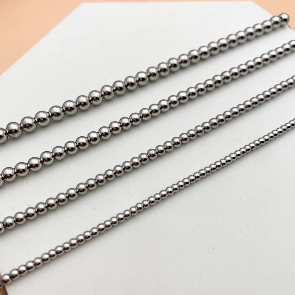 Catena Pallina 3mm-Collana Corta in Acciaio - CAC-413-2179 3mm